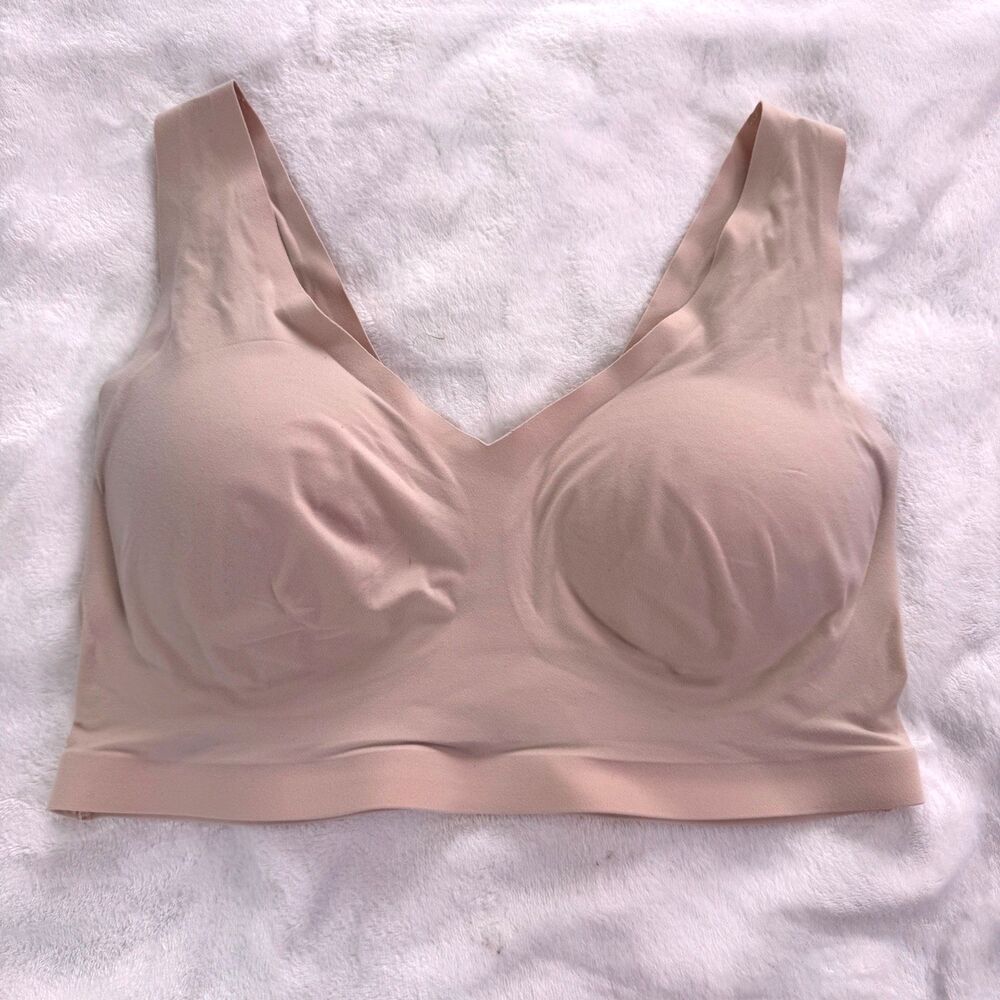 Soma English Bralette Bra Size Large Beige No Wire Lightly Padded